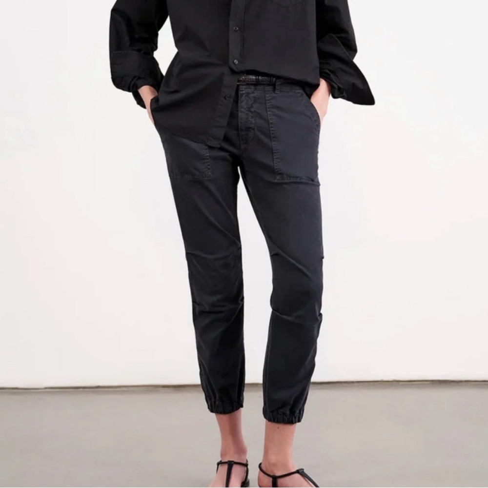 Nili Lotan Cropped Military Jogger Pants Sz 8 Carbon Gray Designer Utility Cargo